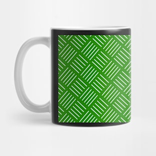 Abstract geometric pattern - strips - green and white. Mug